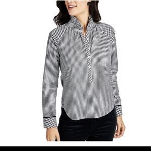 Vineyard Vines Gingham Ruffle Popover Blouse Size 4